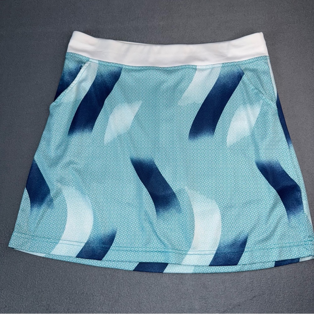 Grand Slam Aqua and‎ Navy Skater Golf Skirt Skort pull on pockets size Medium